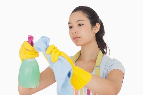 Professional move out cleaning in a bright living room