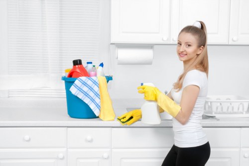 Routine sanitizing of high-touch surfaces in a kitchen