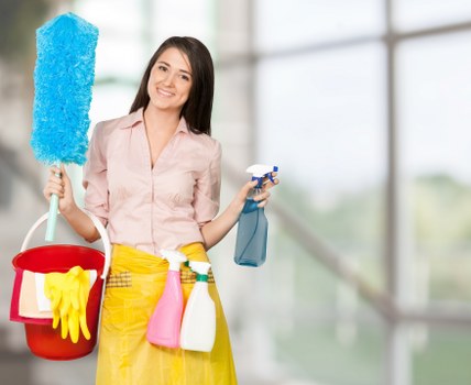 Eco-friendly house cleaning products and reusable cloths